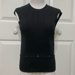 3.1 Phillip Lim Black Sleeveless Ribbed Sweater